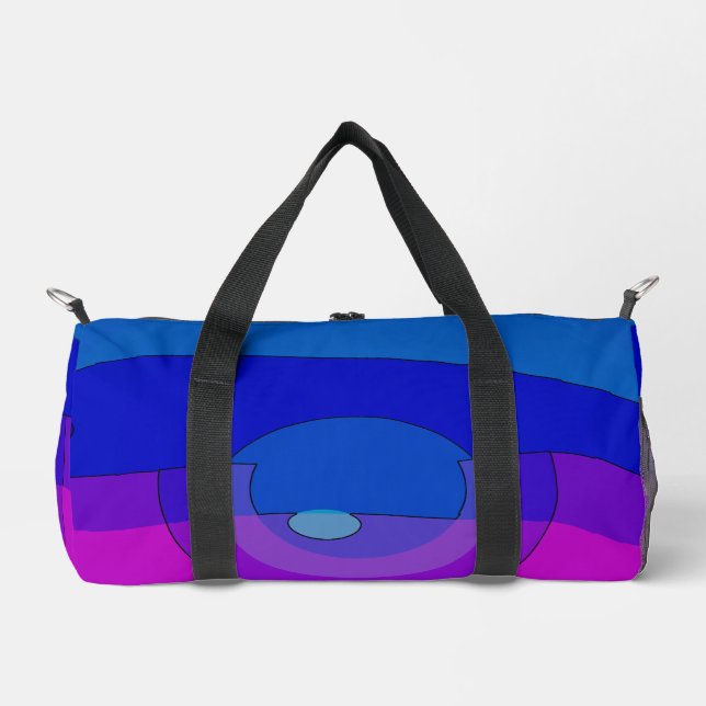 Lila und Blau Abstract 1007 Duffle Bag (Vorderseite)