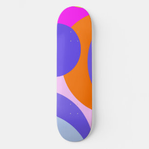 Lila und blau, abstrakt, orange-rosa skateboard