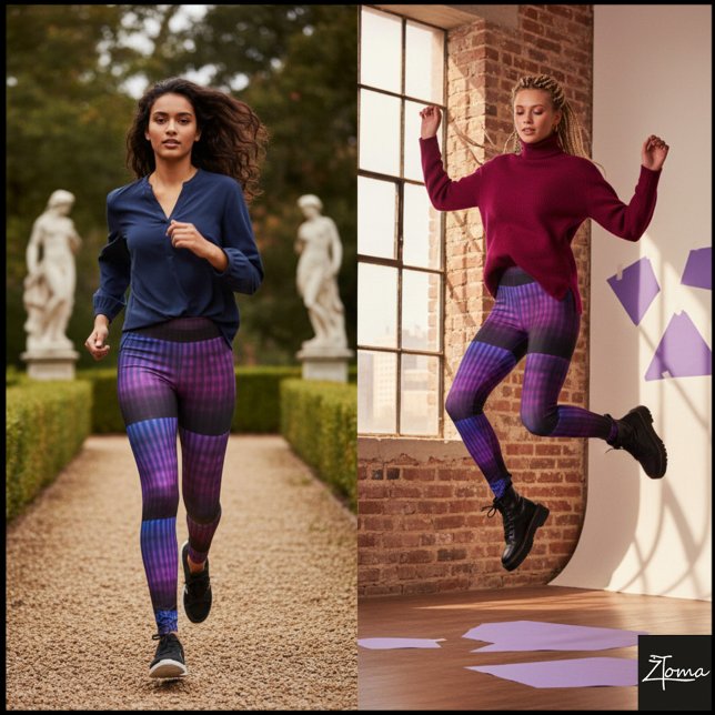 lila und blau gestreifter Hintergrund ein kühnes S Leggings (Von Creator hochgeladen)