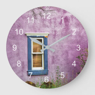 Lila und blau im Südwesten Große Wanduhr