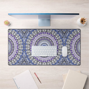 Lila und blau Mandala Kaleidoskop Medallion Schreibtischunterlage