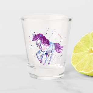 Lila und blau schnapsglas