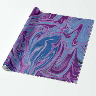 Lila und blaue abstrakte Malerei Geschenkpapier