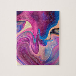 Lila und blaue Acrylmalerei Puzzle