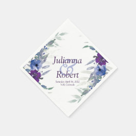 Lila und blaue Aquarellnappen Serviette