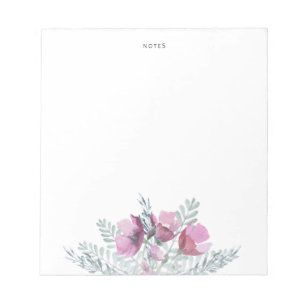 Lila und blaue Blume Notizblock