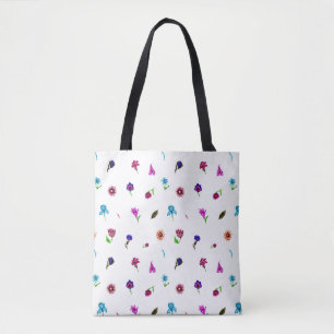 Lila und blaue Blume Print, moderne Blumendrucke