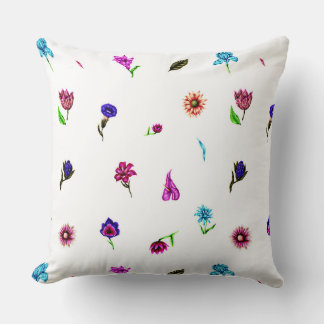 Lila und blaue Blume Print, moderne Blumendrucke Kissen