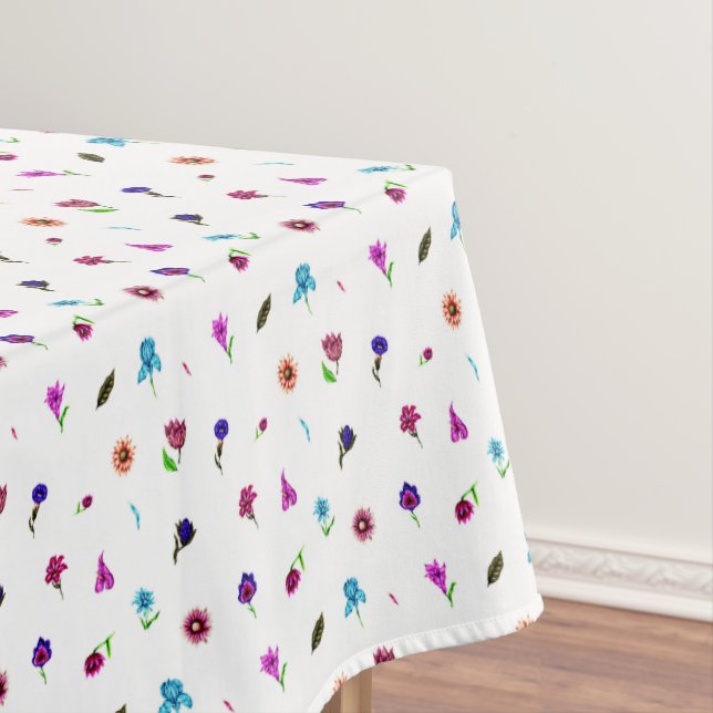 Lila und blaue Blume Print, moderne Blumendrucke Tischdecke (Beispiel)