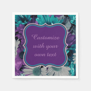 Lila und blaue Blume Smash benutzerdefinierten Tex Serviette