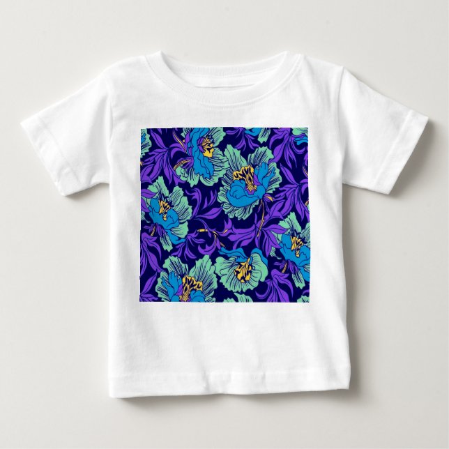 Lila und blaue Blumen William Morris Baby T-shirt (Vorderseite)
