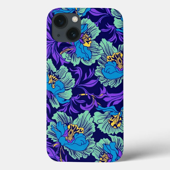 Lila und blaue Blumen William Morris Case-Mate iPhone Hülle (Rückseite)