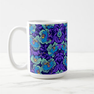 Lila und blaue Blumen William Morris Kaffeetasse