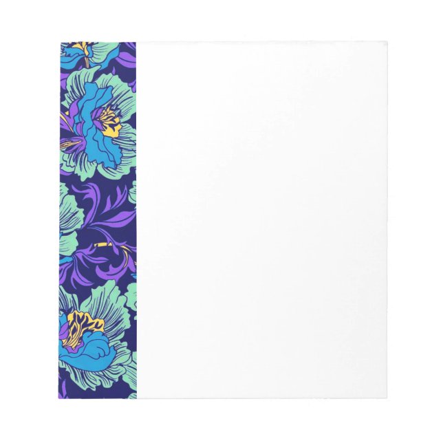 Lila und blaue Blumen William Morris Notizblock (Vorderseite)