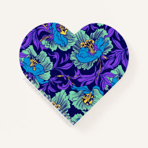 Lila und blaue Blumen William Morris Notizbuch
