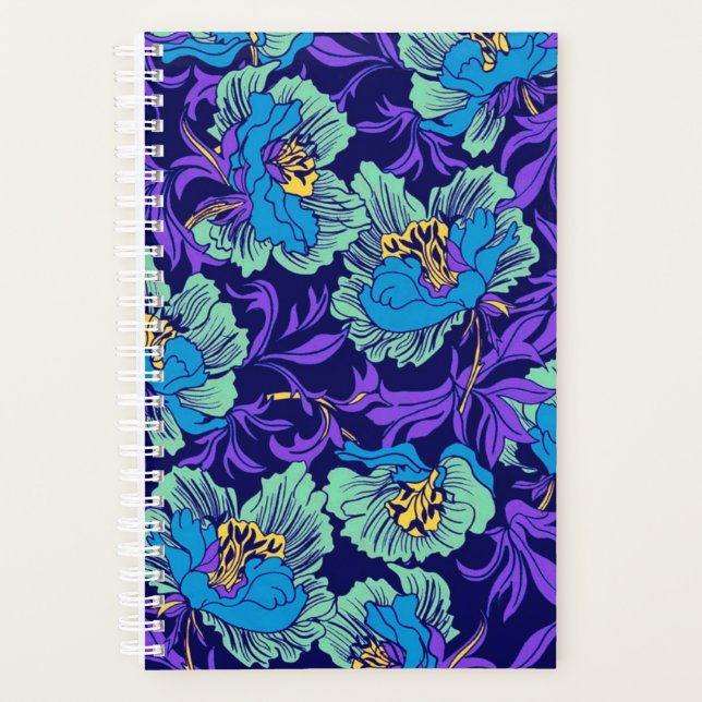 Lila und blaue Blumen William Morris Planer (Vorderseite)