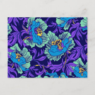 Lila und blaue Blumen William Morris Postkarte