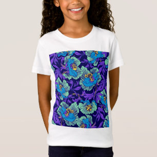 Lila und blaue Blumen William Morris T-Shirt