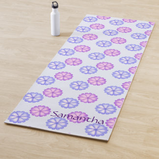 Lila und blaue Blumen Yogamatte
