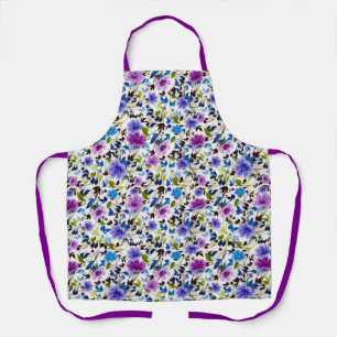 Lila und blaue Blüten Schürze