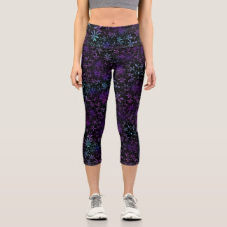 Lila und blaue Capri-Leggings Capri Leggings