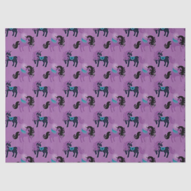 Lila und blaue Einzeln auf dem Lavendel-Dekoupage Seidenpapier (Vorderseite)