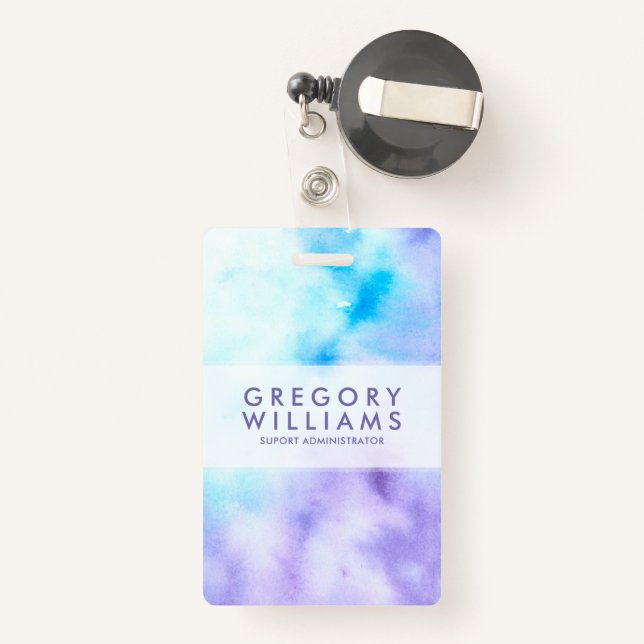 Lila und blaue Flüssigkeit färbt Baground Ausweis (Rückseite mit Rechteck)