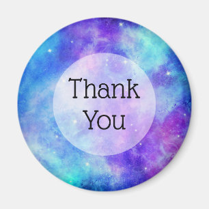 Lila und blaue Galaxie Weltraum Abstrakt Magnet