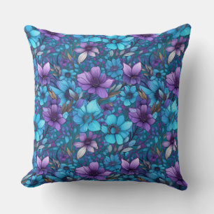 Lila und blaue Gänseblümchen Kissen