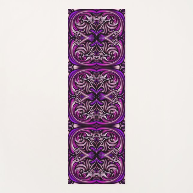 Lila und blaue Gemusterte Yoga Mat Yogamatte (Vorderseite)