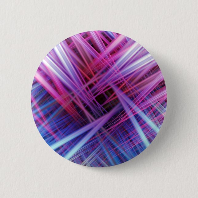 Lila und blaue Lichtstrahlen Muster Button (Vorderseite)