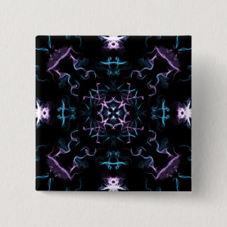 Lila und blaue Mandala-Blume Button