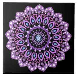 Lila und blaue Mandala Keramik Tile Fliese