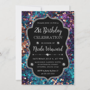 Lila und blaue Mermaid-Sequenzen Einladung