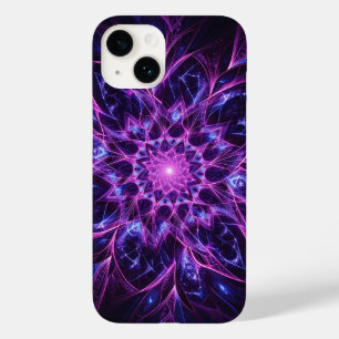 Lila und blaue Neon-Mandala-Handyhülle - Leuchtend Case-Mate iPhone 14 Hülle
