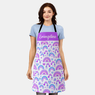 Lila und blaue Regenbogen-All-over-Print-Schürze Schürze