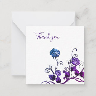 Lila und blaue Rose Danke, Card Mitteilungskarte