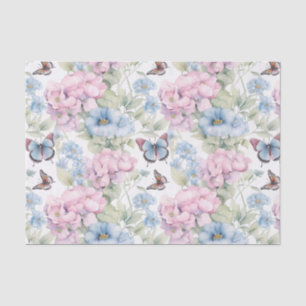 Lila und blaue Schmetterlinge und Blume Dekoupage Seidenpapier