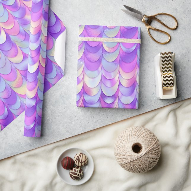 Lila und blaue Skala Geschenkpapier (Kunsthandwerk)
