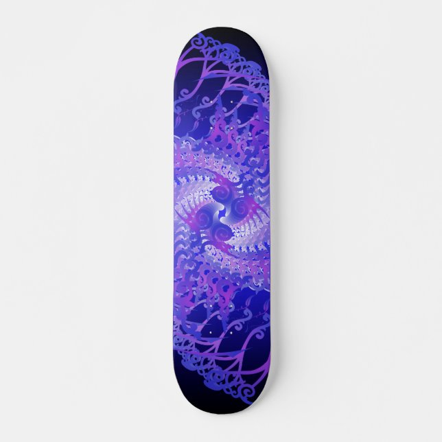 Lila und blaue Spiralen: Skateboard (Vorne)