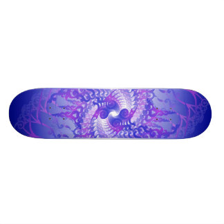 Lila und blaue Spiralen: Skateboard