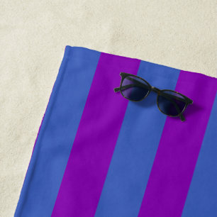 Lila und blaue Streifen Strandtuch
