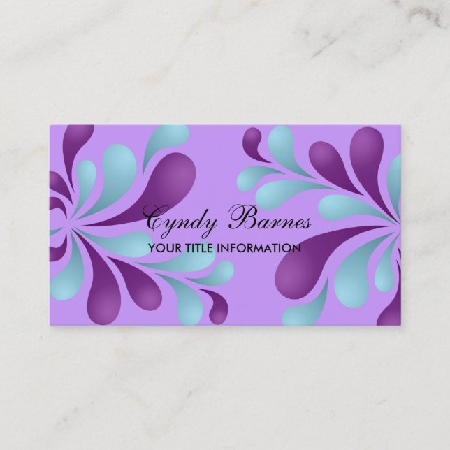 Lila und blaue Visitenkarte (Vorderseite)