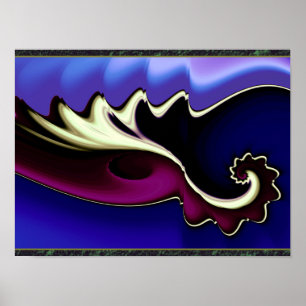 Lila und blaue Waves Poster
