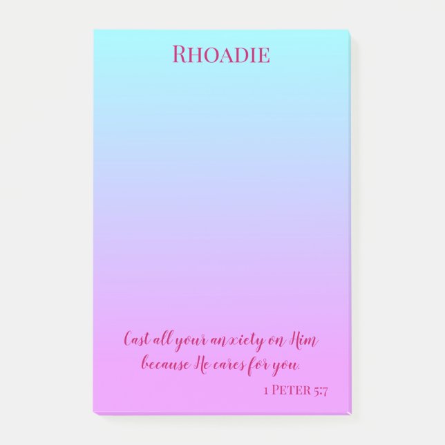 Lila und blauer Hübscher Inspirationsfrieden Post-it Klebezettel (Vorderseite)