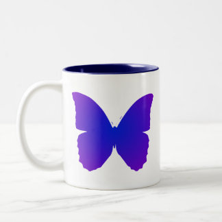 Lila und blauer Schmetterling Zweifarbige Tasse