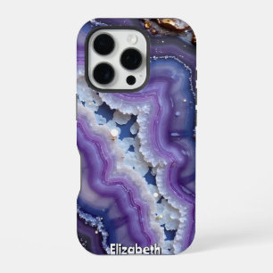 Lila und Blaues Achat-Scheibe iPhone 16 Pro Hülle