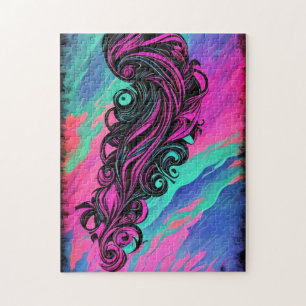 Lila und blaues Aquarellpuzzle - 252 Stück Puzzle