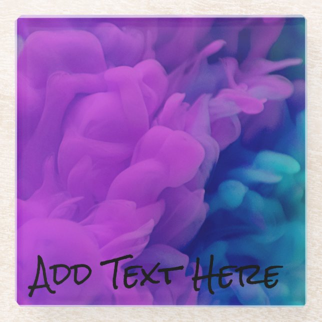 Lila und blaues Digitalrauchen Glasuntersetzer (Vorderseite)
