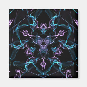 Lila und blaues Dreieck Mandala Magnet